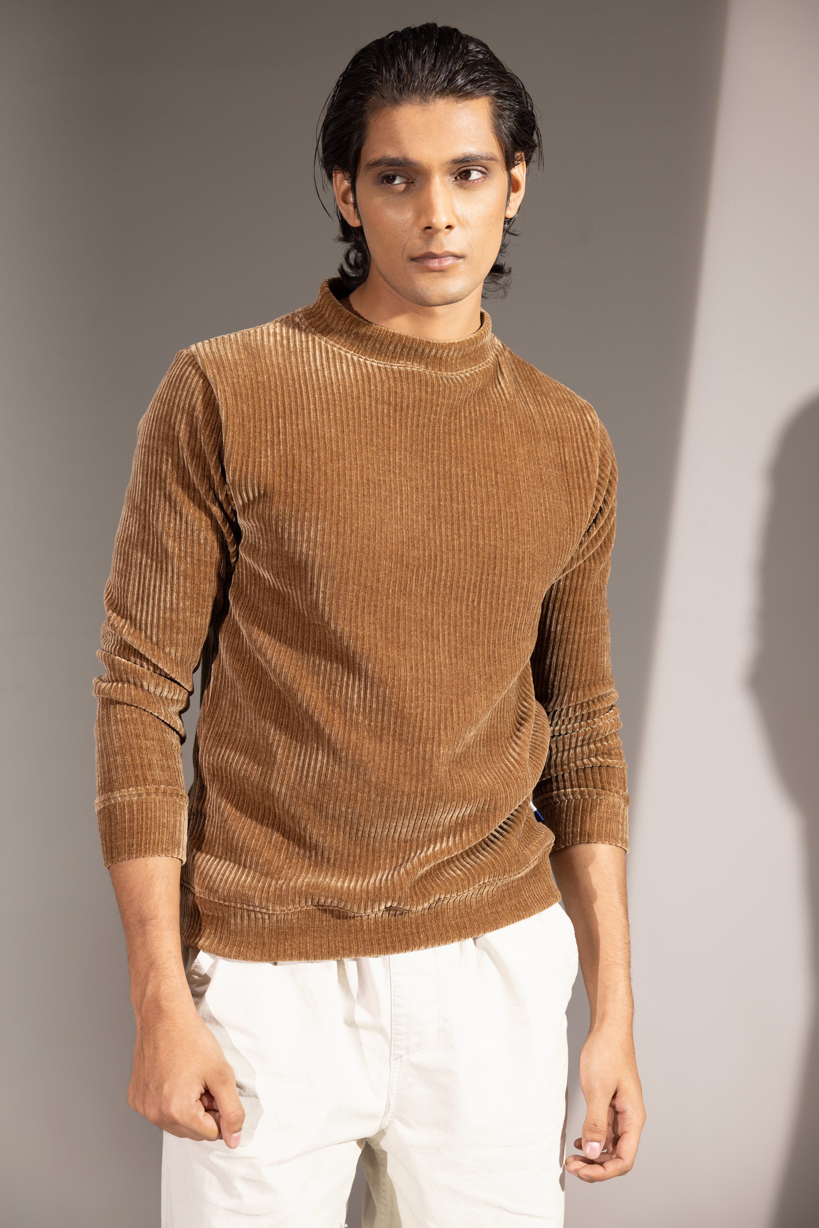 Retro Tan Wale Sweatshirt