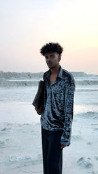 Nocturne Crushed-Velvet Shirt