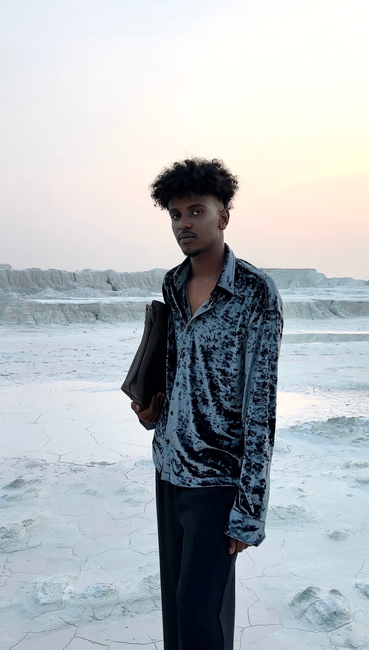 Nocturne Crushed-Velvet Shirt