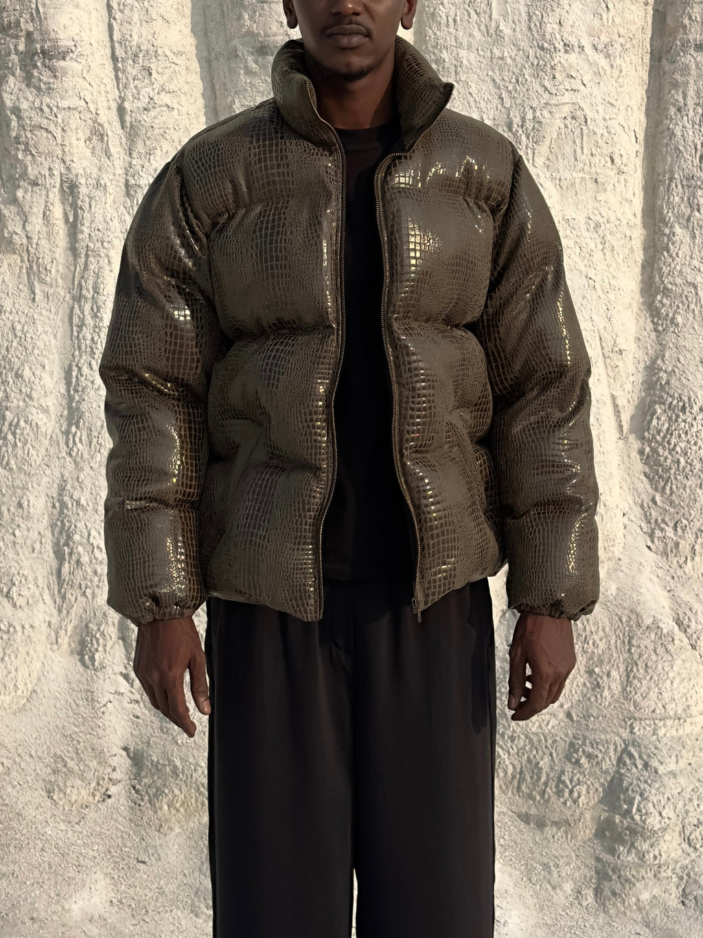 Exotic Wild-Croco Puffer Jacket