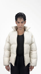 Linen Contour Puffer Jacket