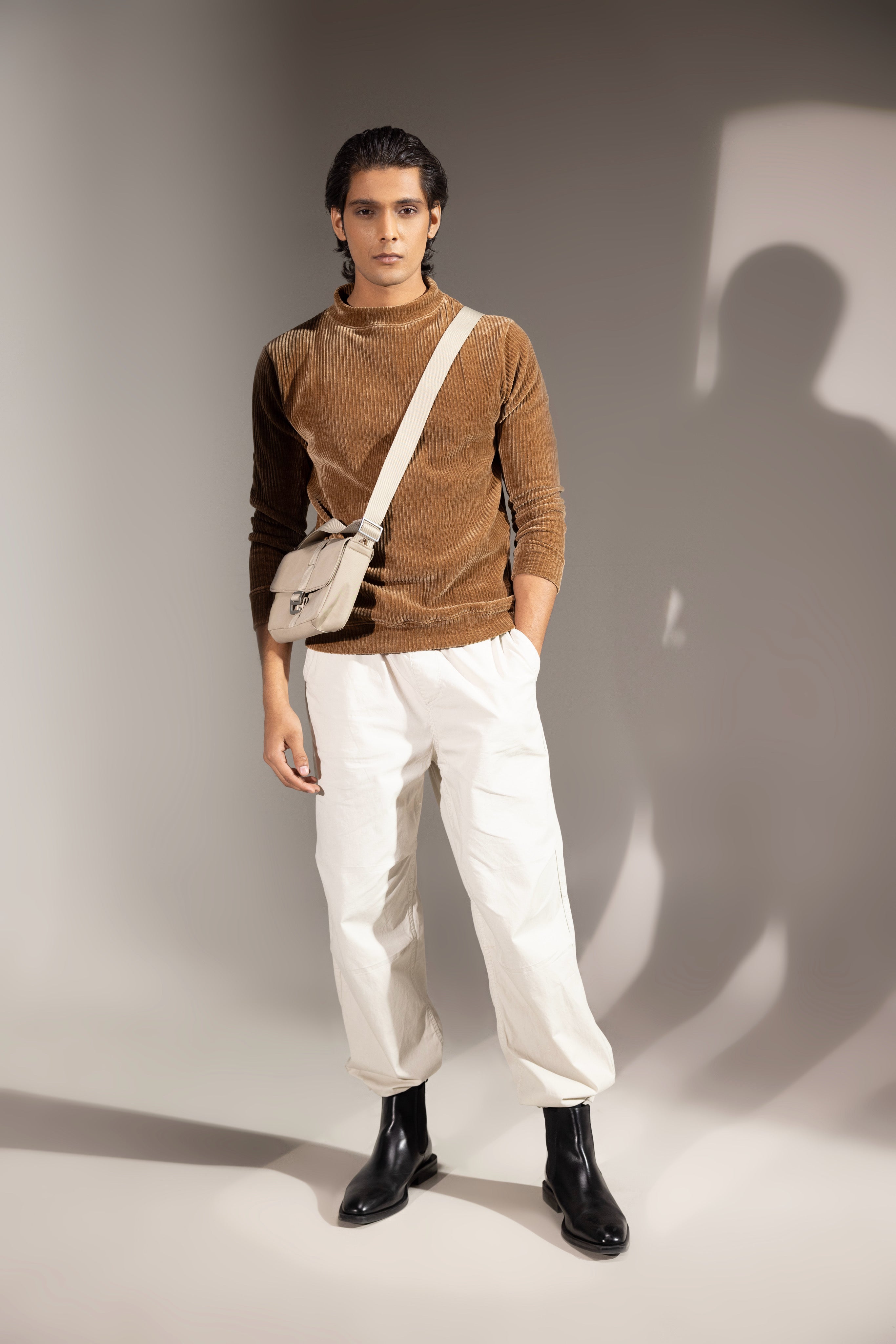 Retro Tan Wale Sweatshirt