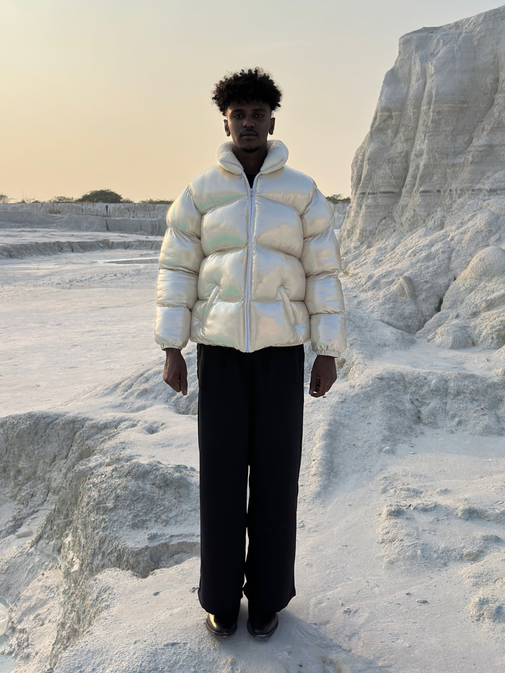 Silver-Fat Carp Puffer Jacket