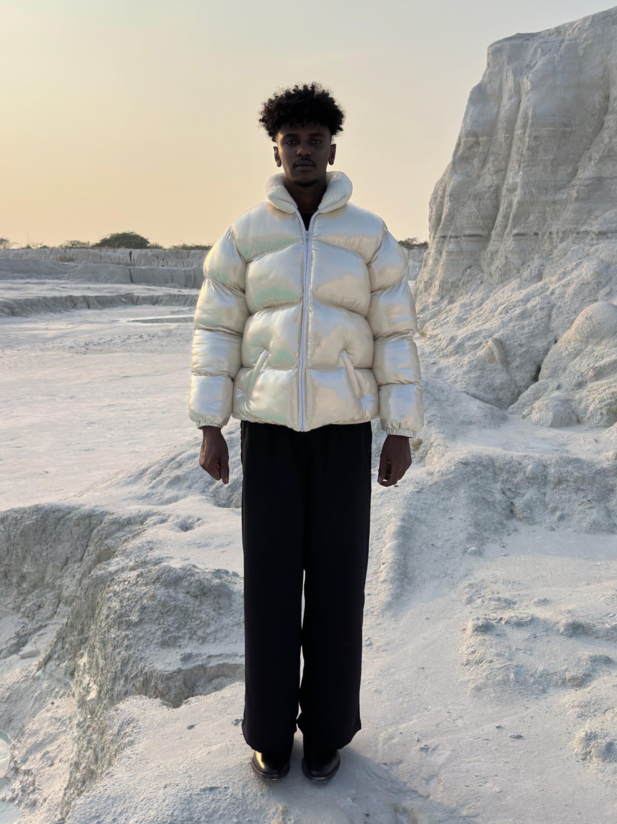 Silver-Fat Carp Puffer Jacket