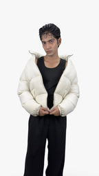 Linen Contour Puffer Jacket
