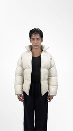 Linen Contour Puffer Jacket