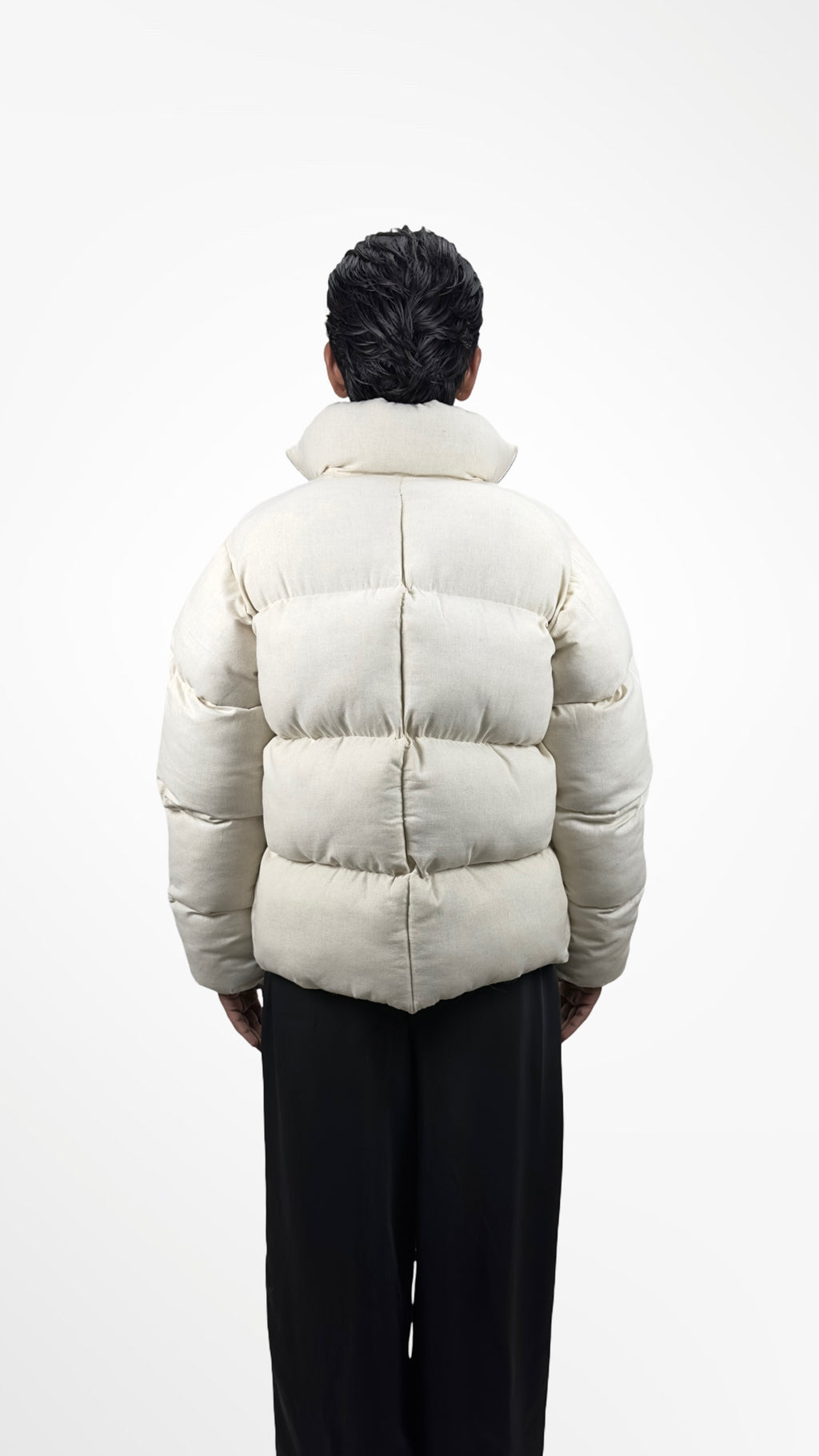 Linen Contour Puffer Jacket