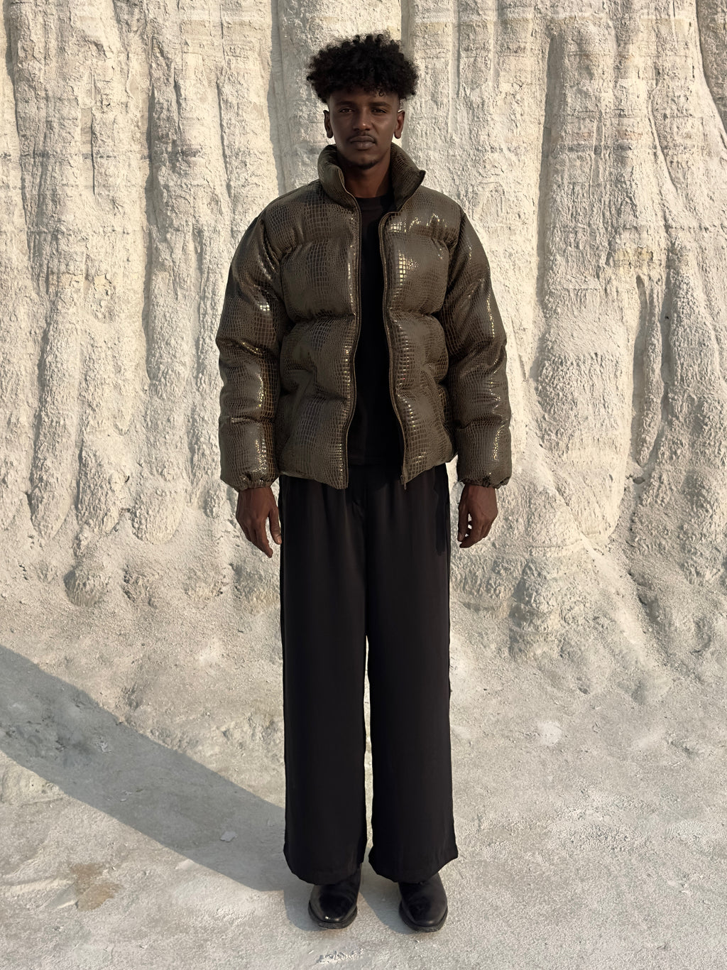 Exotic Wild-Croco Puffer Jacket