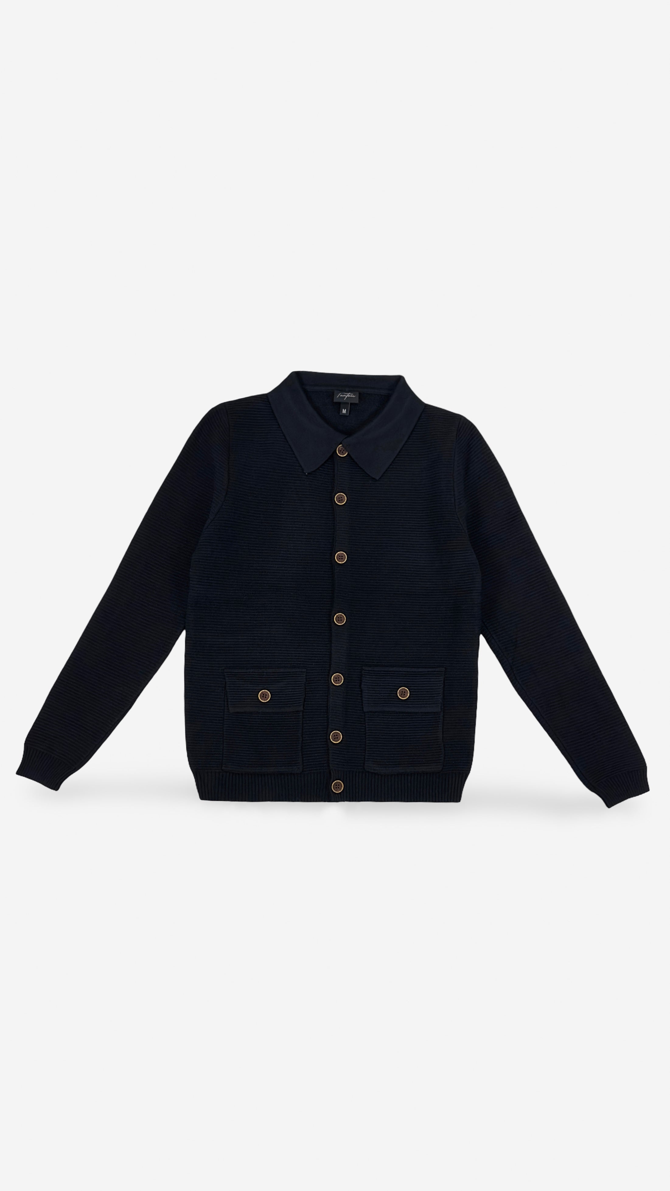 Ebony Ribbed Knit Shirt